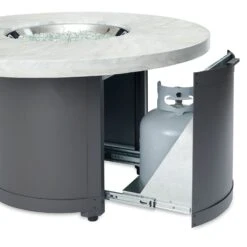 The Outdoor GreatRoom Company BC-20 Beacon Chat Height Fire Pit Table, 48x48-Inches -Firepits Direct Store bc 20 wo door dsi