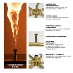 The Outdoor Plus Brass Linear Bullet Gas Fire Pit Burner