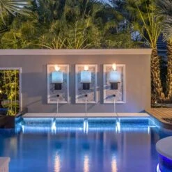 Grand Effects SQxxW16 16x16-Inch Square Wall Mount White Quartz Stone Candelere With Electronic Ignition & LED Lights -Firepits Direct Store candelere ls b 07 20