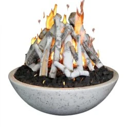 Grand Canyon FB3913TP Concrete Fire Bowl 39x13-Inch With Tee-Pee Stack -Firepits Direct Store fb3913 tp wht ab 06 21