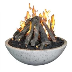 Grand Canyon FB3913TP Concrete Fire Bowl 39x13-Inch With Tee-Pee Stack -Firepits Direct Store fb3913 tp wht awo a 06 21