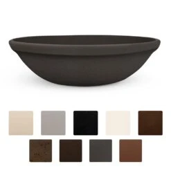 Grand Effects FBBRCON30 Banded Rim 30-Inch Round Concrete Gas Fire Bowl