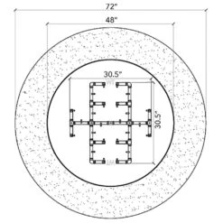 Crossfire By Warming Trends 72-Inch Round Ready-to-Finish Fire Pit Enclosure With Gas Burner Kit 18 Crossfire By Warming Trends 72-Inch Round Ready-to-Finish Fire Pit Enclosure With Gas Burner Kit -Firepits Direct Store fc72 spec a 03 21