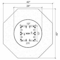 Crossfire By Warming Trends 42-Inch Octagonal Ready-to-Finish Fire Pit Enclosure With Gas Burner Kit -Firepits Direct Store fo42 spec a 03 21
