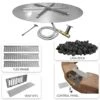 Firegear FPB-DBSMT-PK Round Stainless Steel Gas Fire Pit Burner Kit For Paver Blocks With Match Light Ignition
