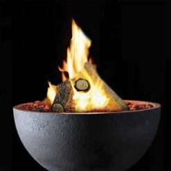 Kingsman FPB30T 30-Inch Round Match Light Gas Fire Bowl With Lava Rock -Firepits Direct Store fpb30tb fp2085n logc85 b 12 20