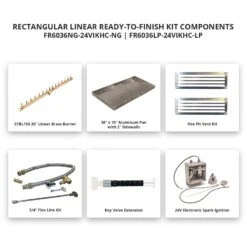 Crossfire By Warming Trends 60x36-Inch Rectangular Ready-to-Finish Fire Pit Enclosure With Gas Burner Kit -Firepits Direct Store fr6036 24vikhc a 03 21