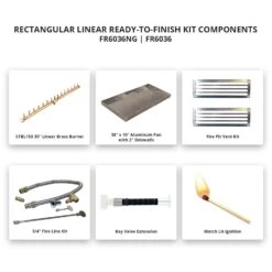 Crossfire By Warming Trends 60x36-Inch Rectangular Ready-to-Finish Fire Pit Enclosure With Gas Burner Kit -Firepits Direct Store fr6036 matchlit a 03 21