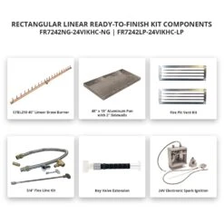 Crossfire By Warming Trends 72x42-Inch Rectangular Ready-to-Finish Fire Pit Enclosure With Gas Burner Kit -Firepits Direct Store fr7242 24vikhc a 03 21