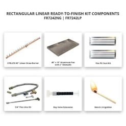 Crossfire By Warming Trends 72x42-Inch Rectangular Ready-to-Finish Fire Pit Enclosure With Gas Burner Kit -Firepits Direct Store fr7242 matchlit a 03 21