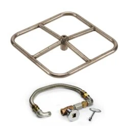HPC Fire FPS Square Match Light Gas Fire Pit Kit -Firepits Direct Store frsq18 fps ng