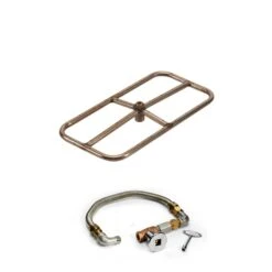 HPC Fire FPS Rectangle Match Light Gas Fire Pit Kit -Firepits Direct Store frsr fps18x9 ng