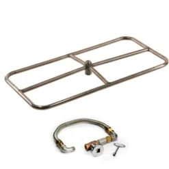 HPC Fire FPS Rectangle Match Light Gas Fire Pit Kit -Firepits Direct Store frsr fps36x18 ng