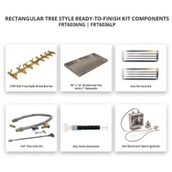 Crossfire By Warming Trends 60x36-Inch Rectangular Ready-to-Finish Fire Pit Enclosure With Tree-Style Gas Burner Kit -Firepits Direct Store frt6036 24vikhc a 03 21