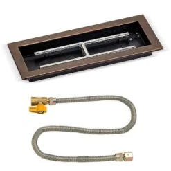 American Fire Glass Match Light Fire Pit Kits, Oil Rubbed Bronze Rectangular Bowl Pans