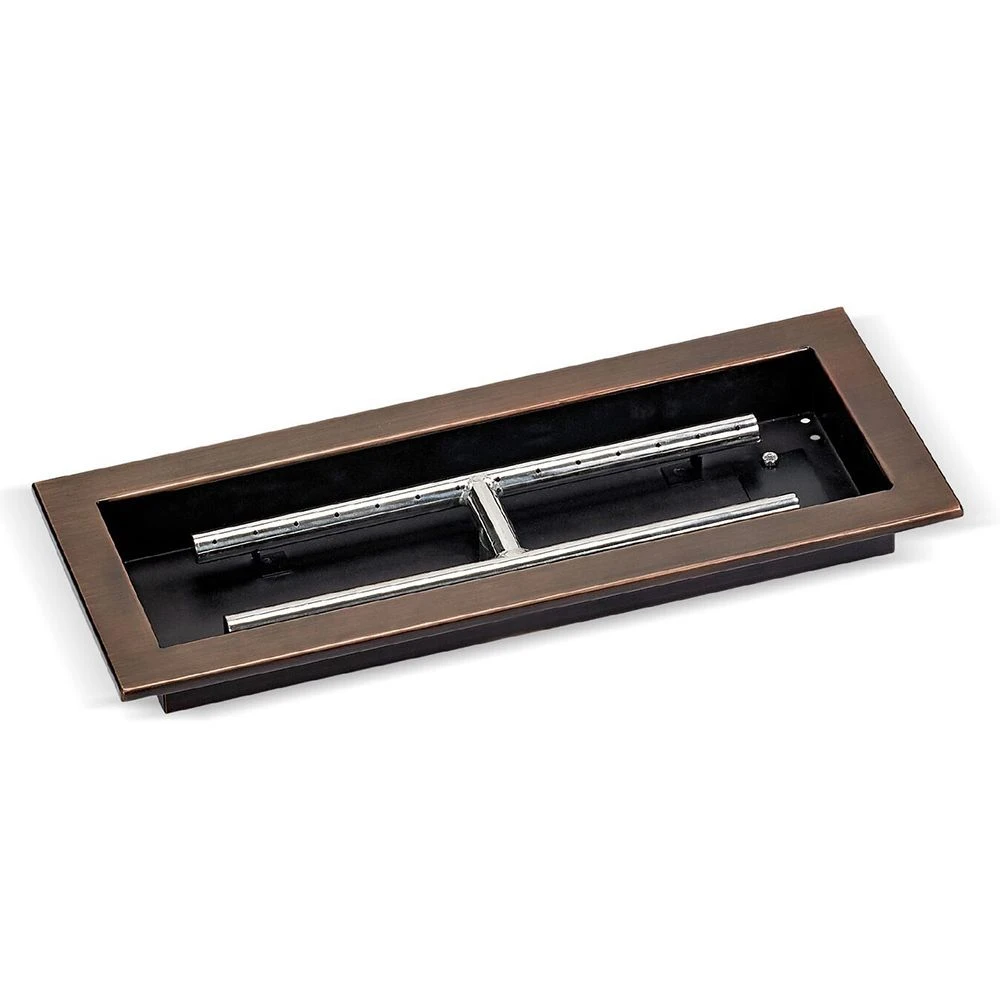 American Fire Glass Match Light Fire Pit Kits, Oil Rubbed Bronze Rectangular Bowl Pans 4 American Fire Glass Match Light Fire Pit Kits, Oil Rubbed Bronze Rectangular Bowl Pans - Image 2