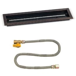 American Fire Glass Match Light Fire Pit Kits, Oil Rubbed Bronze Trough Pans