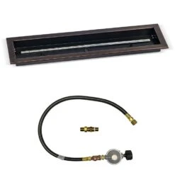 American Fire Glass Match Light Fire Pit Kits, Oil Rubbed Bronze Trough Pans -Firepits Direct Store ob lcbmkit p 30 a 08 21