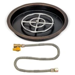 American Fire Glass Match Light Fire Pit Kits, Oil Rubbed Bronze Round Bowl Pans