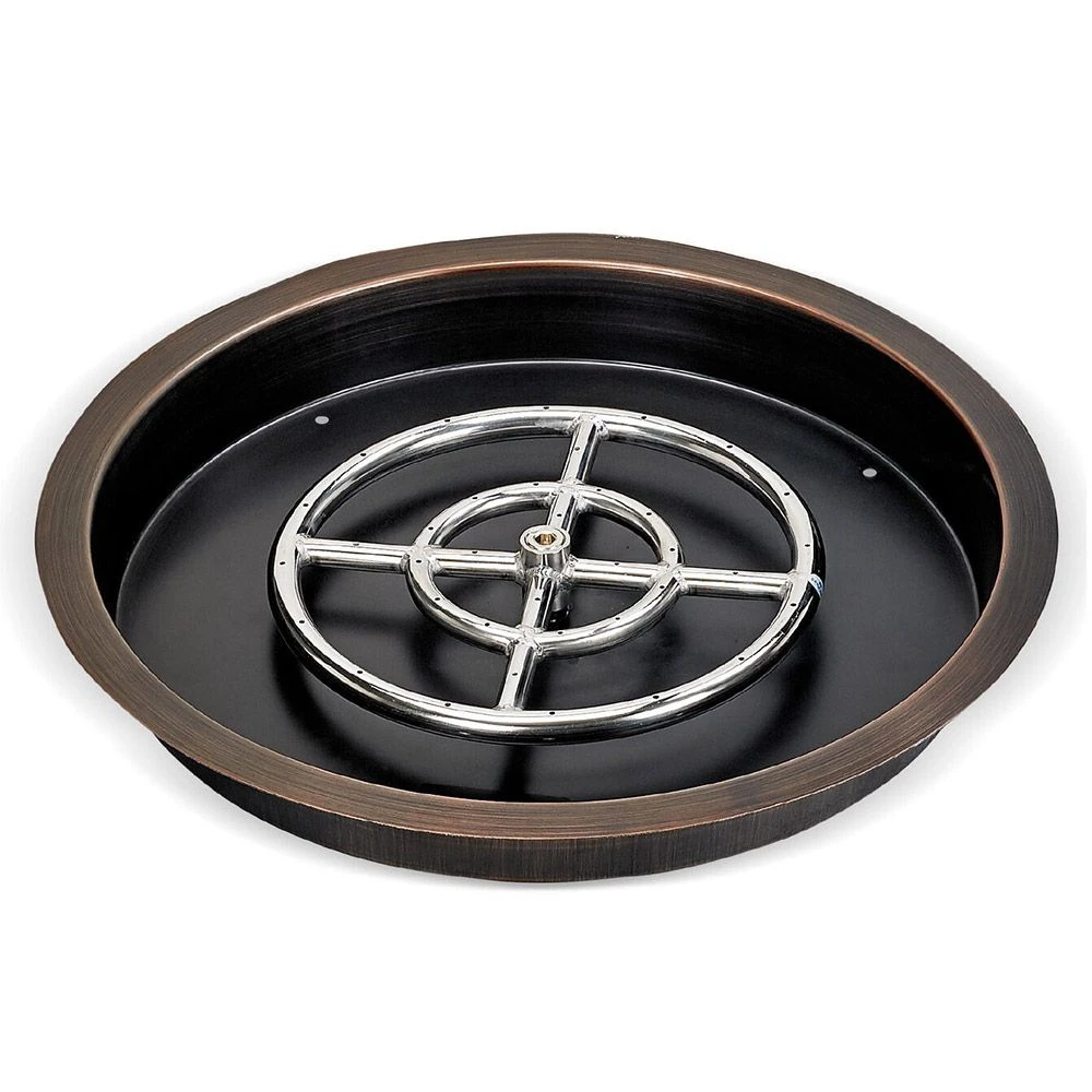 American Fire Glass Match Light Fire Pit Kits, Oil Rubbed Bronze Round Bowl Pans 8 American Fire Glass Match Light Fire Pit Kits, Oil Rubbed Bronze Round Bowl Pans - Image 6
