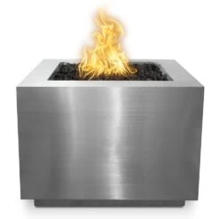 TOP Fires By The Outdoor Plus Forma 60x60-Inch Square Stainless Steel Gas Fire Pit