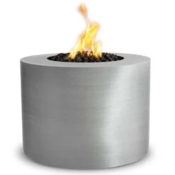 TOP Fires By The Outdoor Plus Beverly 30-Inch Round Stainless Steel Gas Fire Pit