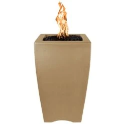 TOP Fires By The Outdoor Plus OPT-BSTON20xx Baston Concrete Fire Pillar -Firepits Direct Store opt bston20 brn a 11 21