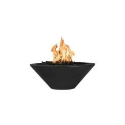TOP Fires By The Outdoor Plus Cazo Round Powder Coat Gas Fire Bowl -Firepits Direct Store opt cazo black