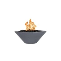TOP Fires By The Outdoor Plus Cazo Round Powder Coat Gas Fire Bowl -Firepits Direct Store opt cazo grey