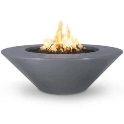 TOP Fires By The Outdoor Plus Cazo Wide Ledge Round Concrete Gas Fire Pit -Firepits Direct Store opt cz48 gry a 10 21