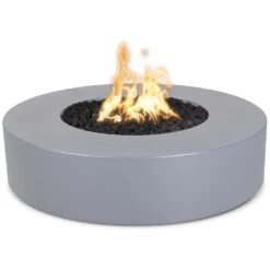 TOP Fires By The Outdoor Plus Florence 42-Inch Round Powder Coated Steel Gas Fire Pit -Firepits Direct Store opt flpc42 gry a 09 21
