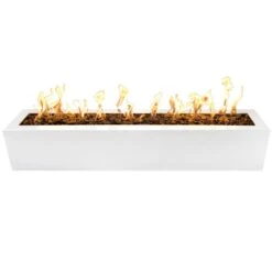 TOP Fires By The Outdoor Plus Eaves 72x10-Inch Linear Powder Coated Steel Gas Fire Pit -Firepits Direct Store opt lbtpc48 wht 09 21 1