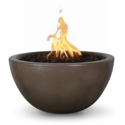 TOP Fires By The Outdoor Plus Luna Round Concrete Gas Fire Bowl -Firepits Direct Store opt lunfo30 chc a 07 21