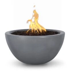 TOP Fires By The Outdoor Plus Luna Round Concrete Gas Fire Bowl -Firepits Direct Store opt lunfo30 gry a 07 21