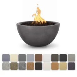 TOP Fires By The Outdoor Plus Luna Round Concrete Gas Fire Bowl -Firepits Direct Store opt lunfoxx config a 07 21