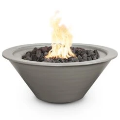TOP Fires By The Outdoor Plus Cazo Round Powder Coat Gas Fire Bowl -Firepits Direct Store opt r24pcfo pew a 07 21