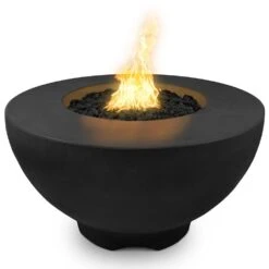 TOP Fires By The Outdoor Plus Sienna 37-Inch Round Concrete Gas Fire Pit -Firepits Direct Store opt rf37 blk a 10 21