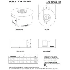 The Outdoor Plus OPT-RL60 Ready-to-Finish Round Fire Pit Kit, 60-Inch -Firepits Direct Store opt rl48drpb specs a 11 21 1