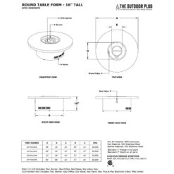 The Outdoor Plus OPT-RRL84 Ready-to-Finish Round Fire Pit Table Kit, 84-Inch -Firepits Direct Store opt rrl48pb specs a 11 21