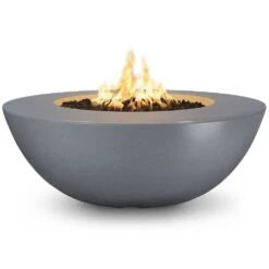 TOP Fires By The Outdoor Plus Sedona Wide Ledge Concrete Gas Fire Pit -Firepits Direct Store opt sedwl48 gry a 09 21
