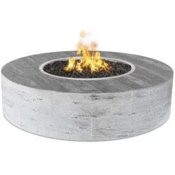 TOP Fires By The Outdoor Plus Sequoia 16-Inch Tall Round Wood Grain Concrete Gas Fire Pit 16 TOP Fires By The Outdoor Plus Sequoia 16-Inch Tall Round Wood Grain Concrete Gas Fire Pit -Firepits Direct Store opt seq42lwfsml ivy a 09 21