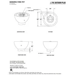 TOP Fires By The Outdoor Plus Sonoma 38-Inch Round Concrete Gas Fire Pit 24 TOP Fires By The Outdoor Plus Sonoma 38-Inch Round Concrete Gas Fire Pit -Firepits Direct Store opt sonma38 specs a 10 21