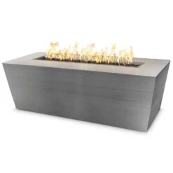 TOP Fires By The Outdoor Plus Mesa 72x24-Inch Linear Stainless Steel Gas Fire Pit