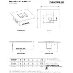 The Outdoor Plus OPT-ST84 Ready-to-Finish Square Fire Pit Table Kit, 84x84-Inch -Firepits Direct Store opt st36drpb specs a 11 21