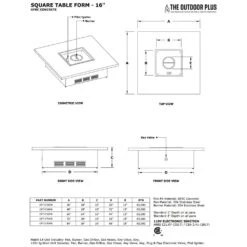The Outdoor Plus OPT-ST60 Ready-to-Finish Square Fire Pit Table Kit, 60x60-Inch -Firepits Direct Store opt st36pb specs a 11 21 3