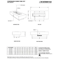 The Outdoor Plus OPT-UC108PB Ready-to-Finish Coronado Rectangle Fire Pit Kit, 108x28-Inch -Firepits Direct Store opt uc60pb specs a 11 21 2