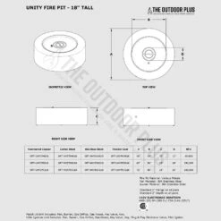 TOP Fires By The Outdoor Unity 60x18-Inch Round Powder Coated Steel Gas Fire Pit -Firepits Direct Store opt unyxx4818 specs a 09 21 1