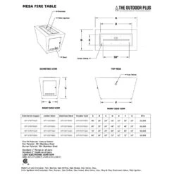 TOP Fires By The Outdoor Plus Mesa 60x24-Inch Linear Stainless Steel Gas Fire Pit -Firepits Direct Store opt xxtt4824 specs a 08 21 3