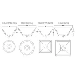 Slick Rock KRL22S Ridgeline Series 22-Inch Square Fire Pit 24 Slick Rock KRL22S Ridgeline Series 22-Inch Square Fire Pit -Firepits Direct Store ridgeline firebowl square specs a 03 20 1