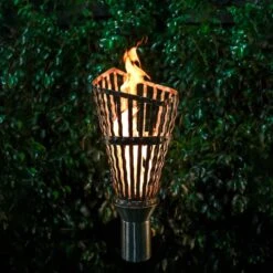 TOP Fires By The Outdoor Plus OPT-TCH7SS Roman TopLite Torch With Stand